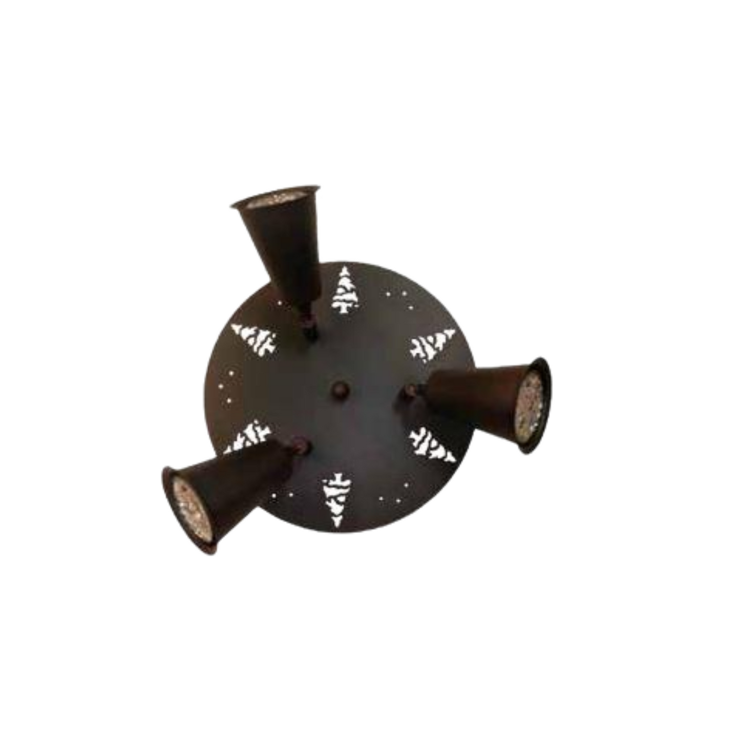 PLAFONIERA 3F FERRO INTAGLIO ABETE